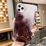 Simple Marble Texture Starry Sky Phone Case Back Cover - iPhone 11 Pro Max/11 Pro/11/XS Max/XR/XS/X/8 Plus/8/7 Plus/7 - halloladies