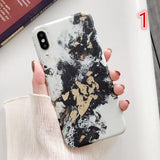 Retro Marble Pattern Soft Phone Case Back Cover - iPhone 11/11 Pro/11 Pro Max/XS Max/XR/XS/X/8 Plus/8/7 Plus/7 - halloladies