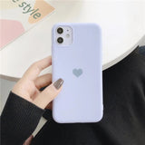 Candy Color Love Heart Phone Case Back Cover for iPhone 12 Pro Max/12 Pro/12/12 Mini/SE/11 Pro Max/11 Pro/11/XS Max/XR/XS/X/8 Plus/8 - halloladies