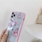 Glitter Butterfly Laser Frame Soft Phone Case Back Cover for iPhone 12 Pro Max/12 Pro/12/12 Mini/SE/11 Pro Max/11 Pro/11/XS Max/XR/XS/X/8 Plus/8 - halloladies