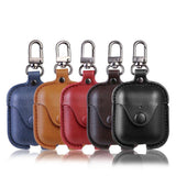 Solid Color Leather Key Chain Wireless Bluetooth Earphone Cases -Airpods Pro - halloladies