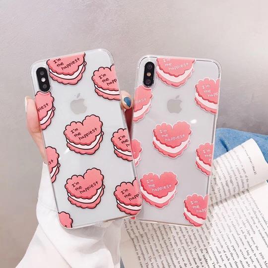 Love Heart Cake TPU Phone Case Back Cover for iPhone XS Max/XR/XS/X/8 Plus/8/7 Plus/7/6s Plus/6s/6 Plus/6 - halloladies