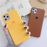 Sweet Couples Love Heart Matte Soft Phone Case Back Cover - iPhone 12 Pro Max/12 Pro/12/12 Mini/SE/11 Pro Max/11 Pro/11/XS Max/XR/XS/X/8 Plus/8 - halloladies