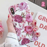 Vintage Colorful Flower Leaf Soft IMD Phone Case Back Cover - iPhone XS Max/XR/XS/X/8 Plus/8/7 Plus/7/6s Plus/6s/6 Plus/6 - halloladies