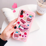 Cartoon Strawberry Cat Sandwich Soft Pink Phone Case Back Cover for iPhone 11/11 Pro/11 Pro Max/XS Max/XR/XS/X/8 Plus/8/7 Plus/7 - halloladies