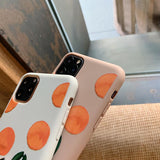 Retro Orange Pattern Phone Case Back Cover - iPhone 11/11 Pro/11 Pro Max/XS Max/XR/XS/X/8 Plus/8/7 Plus/7 - halloladies