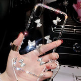 Shiny Diamond Crystal Bowknot Transparent Silicone Phone Case Back Cover for iPhone 11/11 Pro/11 Pro Max/XS Max/XR/XS/X/8 Plus/8/7 Plus/7 - halloladies