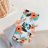 Peach Rose Flower Leaf TPU Phone Case Back Cover for iPhone 11/11 Pro/11 Pro Max/XS Max/XR/XS/X/8 Plus/8/7 Plus/7 - halloladies