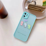 Cute Catroon Dinosaur Matte Phone Case Back Cover for iPhone 12 Pro Max/12 Pro/12/12 Mini/SE/11 Pro Max/11 Pro/11/XS Max/XR/XS/X/8 Plus/8 - halloladies