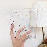 Cute Simple Love Heart Flower Clear Phone Case Back Cover - iPhone 11 Pro Max/11 Pro/11/XS Max/XR/XS/X/8 Plus/8/7 Plus/7 - halloladies
