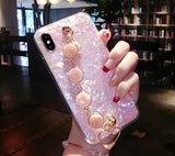 Diamond Wristband Shell Soft Phone Case Back Cover for iPhone 11 Pro Max/11 Pro/11/XS Max/XR/XS/X/8 Plus/8/7 Plus/7 - halloladies