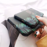 Fashion Splicing Plant Banana Leaf Phone Case Back Cover - iPhone 11 Pro Max/11 Pro/11/XS Max/XR/XS/X/8 Plus/8/7 Plus/7/6s Plus/6s/6 Plus/6 - halloladies