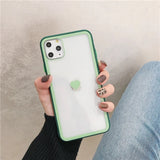Contrast Color Love Heart Transpaent Hard Phone Case Back Cover for iPhone 12 Pro Max/12 Pro/12/12 Mini/SE/11 Pro Max/11 Pro/11/XS Max/XR/XS/X/8 Plus/8 - halloladies