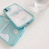 Contrast Color Letters Clear Matte Soft Phone Case Back Cover for iPhone 12 Pro Max/12 Pro/12/12 Mini/SE/11 Pro Max/11 Pro/11/XS Max/XR/XS/X/8 Plus/8 - halloladies