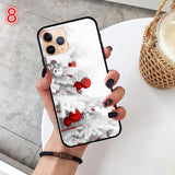 Cartoon Christmas Tempered Glass Phone Case Back Cover - iPhone 11/11 Pro/11 Pro Max/XS Max/XR/XS/X/8 Plus/8/7 Plus/7 - halloladies