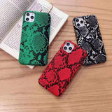 Glossy Python Snakeskin Pattern Soft Phone Case Back Cover - iPhone 12 Pro Max/12 Pro/12/12 Mini/SE/11 Pro Max/11 Pro/11/XS Max/XR/XS/X/8 Plus/8 - halloladies