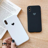 Simple Love Heart Solid Color Couples Soft Silicone Phone Case Back Cover - iPhone 11/11 Pro/11 Pro Max/XS Max/XR/XS/X/8 Plus/8/7 Plus/7 - halloladies