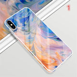 Color Edge Glossy Tempered Glass Phone Case Back Cover for iPhone 11 Pro Max/11 Pro/11/XS Max/XR/XS/X/8 Plus/8 - halloladies
