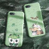 Cartoon Cute Panda Cat Soft Silicone Phone Case Back Cover - iPhone 11/11 Pro/11 Pro Max/XS Max/XR/XS/X/8 Plus/8/7 Plus/7 - halloladies