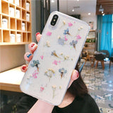Real Dried Flower Glitter Powder Soft Phone Case Back Cover - iPhone 12/12pro/12mini/12pro max/11 Pro Max/11 Pro/11/XS Max/XR/XS/X/8 Plus/8/7 Plus/7 - halloladies