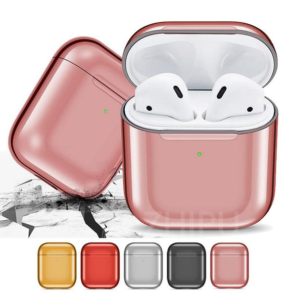 Airpods TPU Wireless Bluetooth Earphone Cases - Luxury Plating - halloladies