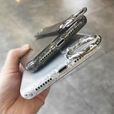 Glitter Powder Shining Transparent Soft Silicone Wrist Strap Phone Case Back Cover for iPhone 12/12 pro/12 mini/ 12 pro max/11 Pro Max/11 Pro/11/XS Max/XR/XS/X/8 Plus/8/7 Plus/7/6s Plus/6s/6 Plus/6 - halloladies