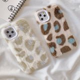 Fashion Leopard Cheetah Plush Soft Phone Case Back Cover - iPhone 11/11 Pro/11 Pro Max/XS Max/XR/XS/X/8 Plus/8/7 Plus/7 - halloladies