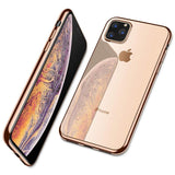 Plating Solid Color Edge Soft Clear Phone Case Back Cover - iPhone 11/11 Pro/11 Pro Max/XS Max/XR/XS/X/8 Plus/8/7 Plus/7 - halloladies
