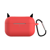 Candy Color Devil Horns Metal Key Chain Wireless Bluetooth Earphone Cases for Airpods Pro - halloladies