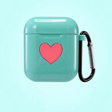 Airpods Wireless Bluetooth Earphone Cases with Pothook - Candy Color Love Heart - halloladies