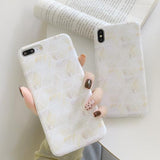 Creative Rhombus Marble Soft IMD Phone Case Back Cover for iPhone 11/11 Pro/11 Pro Max/XS Max/XR/XS/X/8 Plus/8/7 Plus/7 - halloladies