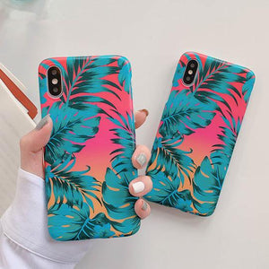 Vintage Leaf Soft TPU Phone Case Back Cover for iPhone XS Max/XR/XS/X/8 Plus/8/7 Plus/7/6s Plus/6s/6 Plus/6 - halloladies