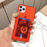 Solid Color Transparent Card Holder Soft Phone Case Back Cover - iPhone 12 Pro Max/12 Pro/12/12 Mini/SE/11 Pro Max/11 Pro/11/XS Max/XR/XS/X/8 Plus/8 - halloladies