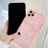 Pink Zebra Soft Phone Case Back Cover for iPhone 12 Pro Max/12 Pro/12/12 Mini/11 Pro Max/11 Pro/11/XS Max/XR/XS/X/8 Plus/8/7 Plus/7 - halloladies