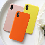 Cute Candy Color Soft TPU iPhone Case Back Cover for iPhone 11 Pro Max/11 Pro/11/XS Max/XR/XS/X/8 Plus/8/7 Plus/7/6s Plus/6s/6 Plus/6 - halloladies