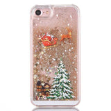 Giltter Quicksand Cartoon Christmas Santa Claus Elk Phone Case Back Cover for iPhone 11/11 Pro/11 Pro Max/XS Max/XR/XS/X/8 Plus/8/7 Plus/7 - halloladies