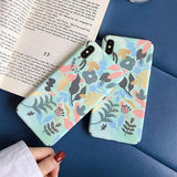 Cute Watercolor Flower Matte Hard PC Phone Case Back Cover for iPhone XS Max/XR/XS/X/8 Plus/8/7 Plus/7/6s Plus/6s/6 Plus/6 - halloladies