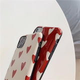 Love Heart Glossy Cute Soft Phone Case Back Cover for iPhone 12 Pro Max/12 Pro/12/12 Mini/SE/11 Pro Max/11 Pro/11/XS Max/XR/XS/X/8 Plus/8 - halloladies