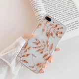 Transparent Gold Leaves Soft Phone Case Back Cover for iPhone 12 Pro Max/12 Pro/12/12 Mini/SE/11 Pro Max/11 Pro/11/XS Max/XR/XS/X/8 Plus/8 - halloladies