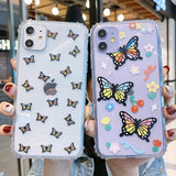 Colorful Butterfly Transparent Soft Phone Case Back Cover - iPhone 12 Pro Max/12 Pro/12/12 Mini/SE/11 Pro Max/11 Pro/11/XS Max/XR/XS/X/8 Plus/8 - halloladies