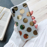 Electroplated Star Wave Point Clear Soft TPU Phone Case Back Cover - iPhone 11/11 Pro/11 Pro Max/XS Max/XR/XS/X/8 Plus/8/7 Plus/7 - halloladies