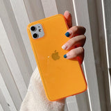 Fashion Neon Fluorescent Color Luxury Transparent Soft Phone Case Back Cover -iPhone 12 Pro Max/12 Pro/12/12 Mini/iPhone 11/11 Pro/11 Pro Max/XS Max/XR/XS/X/8 Plus/8/7 Plus/7 - halloladies