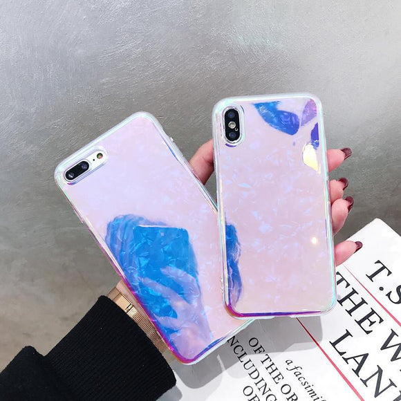 Laser Glitter Shiny Soft Silicon Mirror Phone Case Back Cover - iPhone XS Max/XR/XS/X/8 Plus/8/7 Plus/7/6s Plus/6s/6 Plus/6 - halloladies