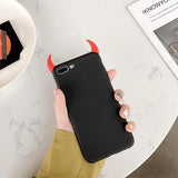 Cute Devil Horns Soft Silicon Phone Case Back Cover for iPhone 11 Pro Max/11 Pro/11/XS Max/XR/XS/X/8 Plus/8/7 Plus/7/6s Plus/6s/6 Plus/6 - halloladies