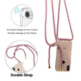 Simple Clear Air Bag Corner with Shoulder Strap Soft Phone Case Back Cover for iPhone 11/11 Pro/11 Pro Max/XS Max/XR/XS/X/8 Plus/8/7 Plus/7 - halloladies