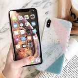 Glitter Gold Foil Marble Soft Phone Case Back Cover - iPhone 11/11 Pro/11 Pro Max/XS Max/XR/XS/X/8 Plus/8/7 Plus/7 - halloladies