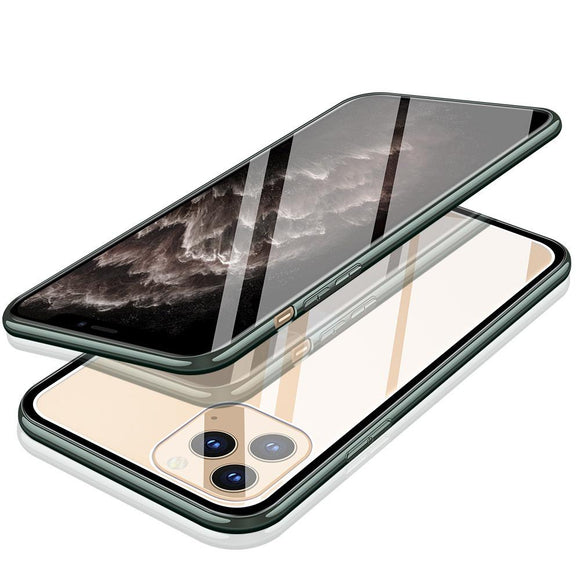 Plating Soft Edge Tempered Glass Phone Case Back Cover - iPhone 11/11 Pro/11 Pro Max/XS Max/XR/XS/X/8 Plus/8/7 Plus/7 - halloladies