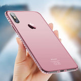 Fashion Bling Diamond Clear Crystal Soft TPU Phone Case Back Cover for iPhone XS Max/XR/XS/X/8 Plus/8/7 Plus/7/6s Plus/6s/6 Plus/6 - halloladies