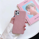 Solid Color Fabric Soft Phone Case Back Cover - iPhone 12 Pro Max/12 Pro/12/12 Mini/SE/11 Pro Max/11 Pro/11/XS Max/XR/XS/X/8 Plus/8 - halloladies