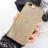 Fashion Bling Rhinestone Plating Edge Soft Phone Case Back Cover - iPhone 11/11 Pro/11 Pro Max/XS Max/XR/XS/X/8 Plus/8/7 Plus/7 - halloladies